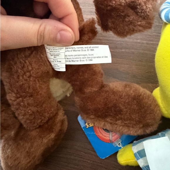 VTG Looney Tunes Plush Set – 1994 Taz + 1997 Tweety in Pajamas – With Tags - Picture 7 of 7